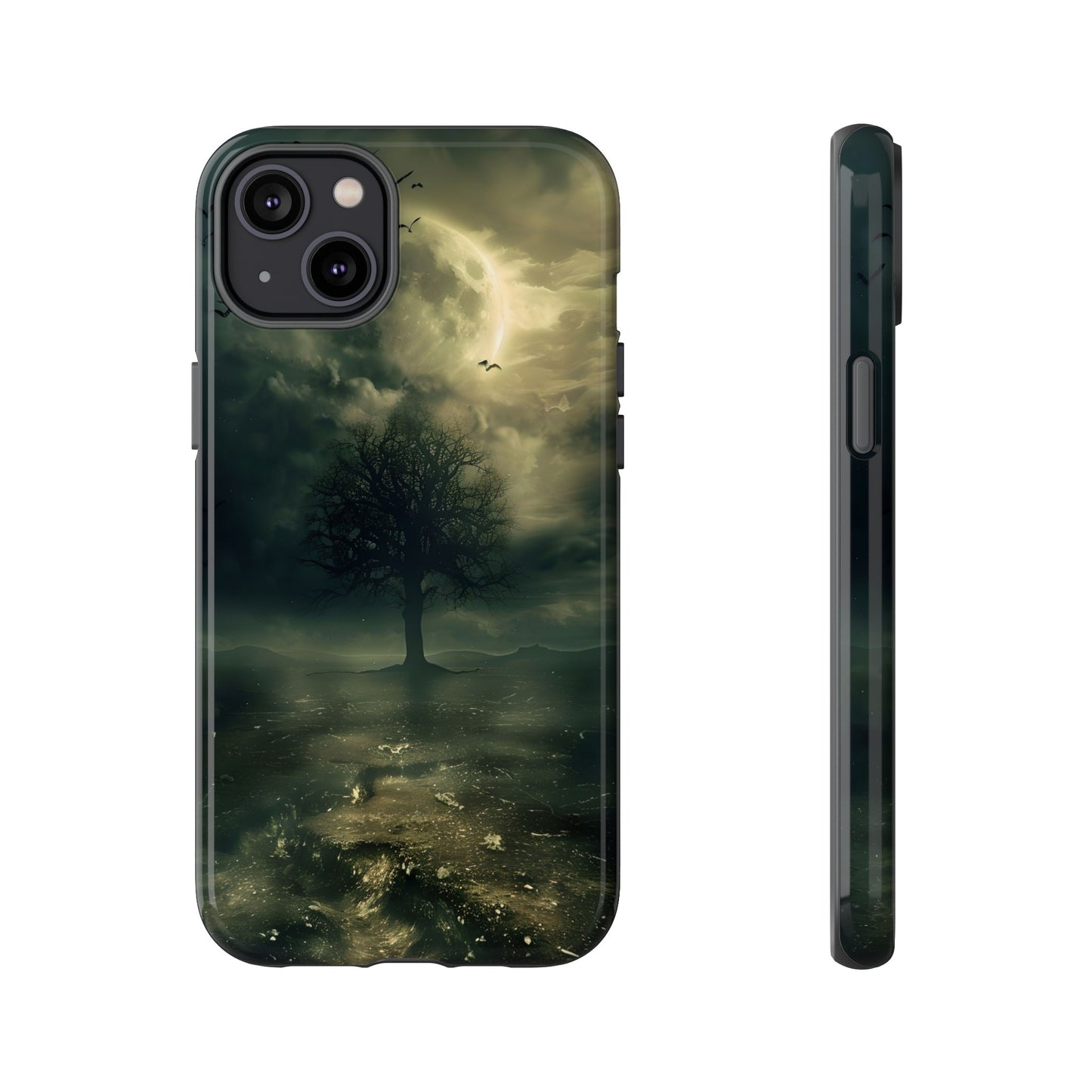 The Tree of Desolation Phone Case – Dark Fantasy Gothic Art with Full Moon for iPhone, Samsung Galaxy, and Google Pixel Devices