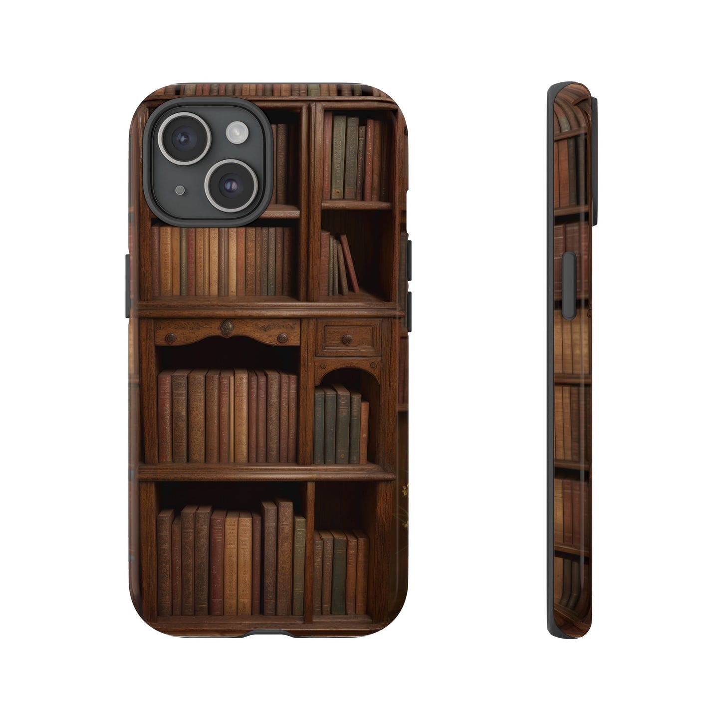 Book Shelf Phone Case – Vintage Library Design for iPhone, Samsung Galaxy, and Google Pixel Devices