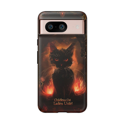 Childless Cat Ladies Unite Phone Case - Gothic Black Cat For iPhone, Samsung Galaxy, and Google Pixel Devices