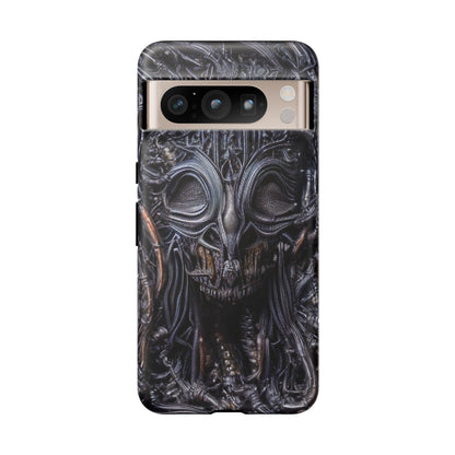 Biomechanical Horror 2 Phone Case – Futuristic Alien Horror Design for iPhone, Samsung Galaxy, and Google Pixel Devices