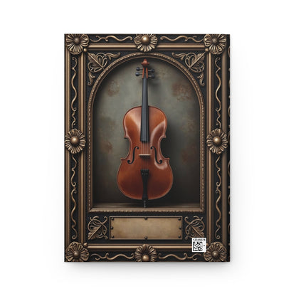 Ornate Cello Journal – Customizable Classical Music Hardcover Notebook