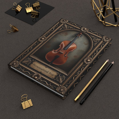 Ornate Cello Journal – Customizable Classical Music Hardcover Notebook
