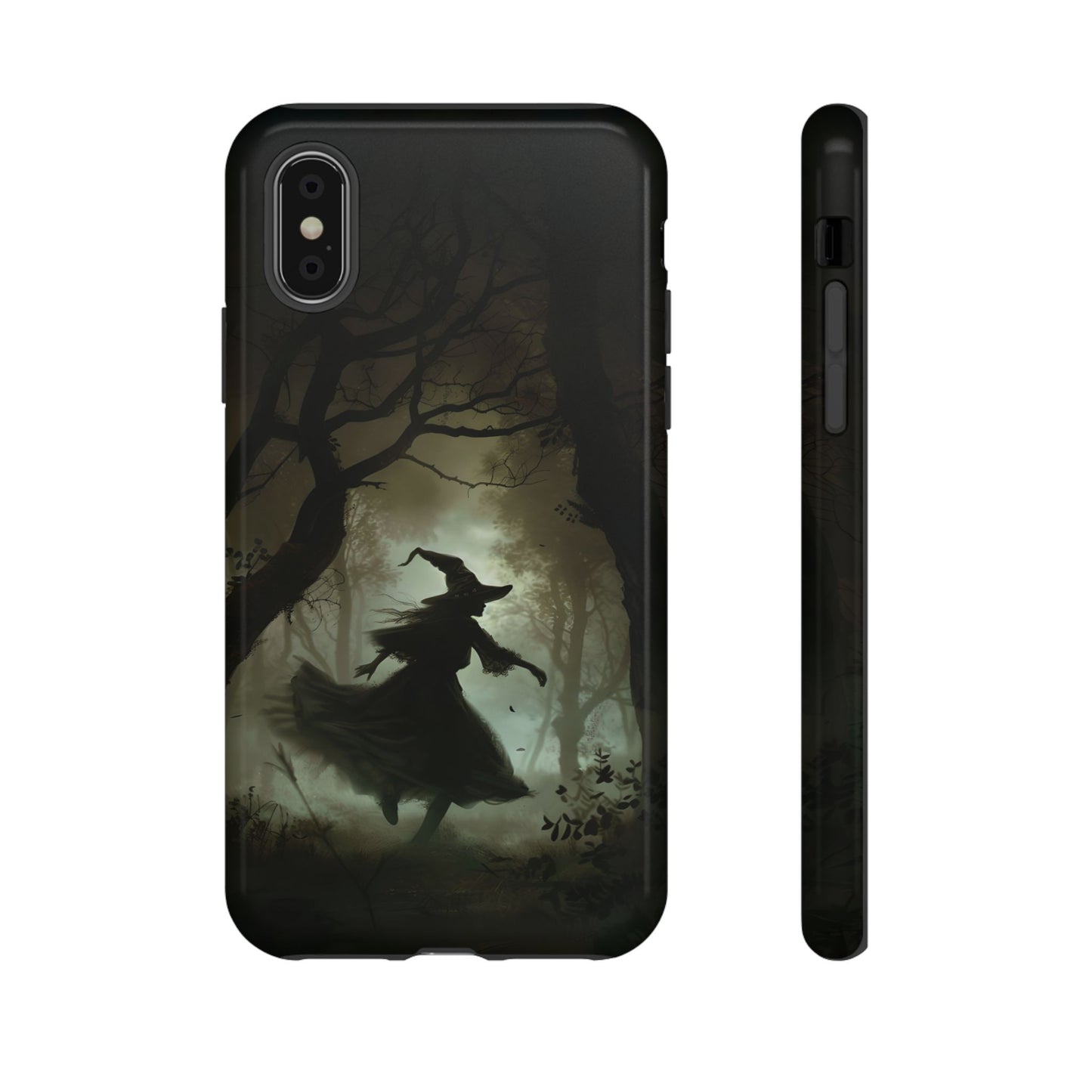 Spooky Witch Silhouette Phone Case - Halloween Dark Art Design for iPhone, Samsung Galaxy, and Google Pixel Devices