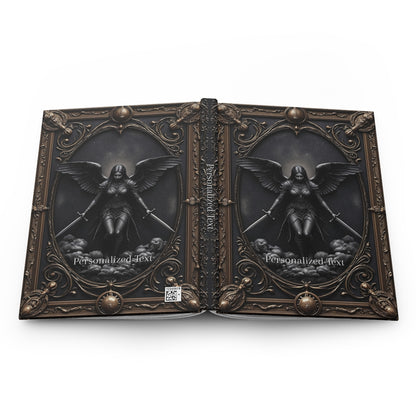 Dark Valkyrie Angel Journal - Personalized Gothic Warrior Notebook