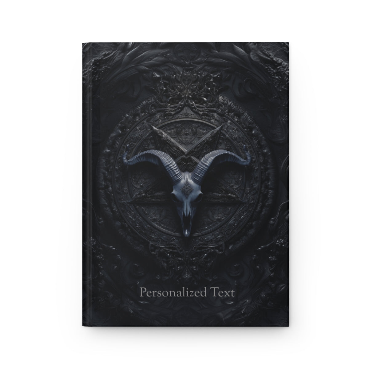Gothic Goat Skull Journal - Dark Occult Notebook with Personalized Text