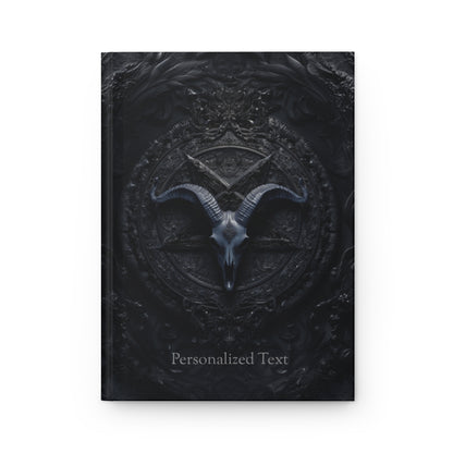 Gothic Goat Skull Journal - Dark Occult Notebook with Personalized Text