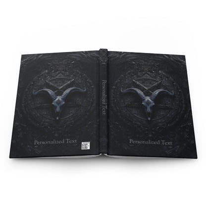 Gothic Goat Skull Journal - Dark Occult Notebook with Personalized Text
