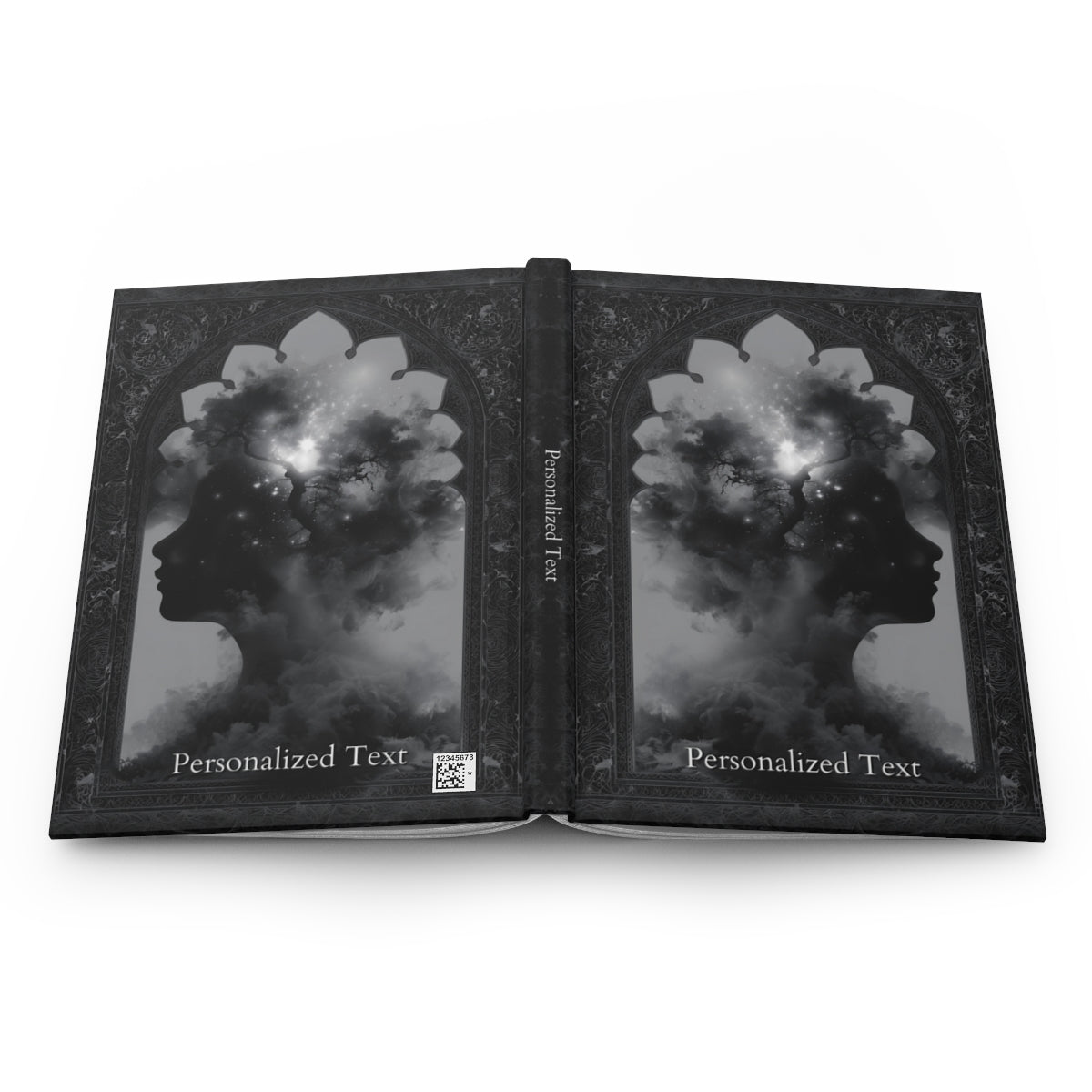 Celestial Dreamscape Journal - Mystical Silhouette Notebook with Personalized Text