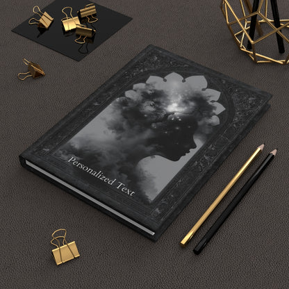 Celestial Dreamscape Journal - Mystical Silhouette Notebook with Personalized Text