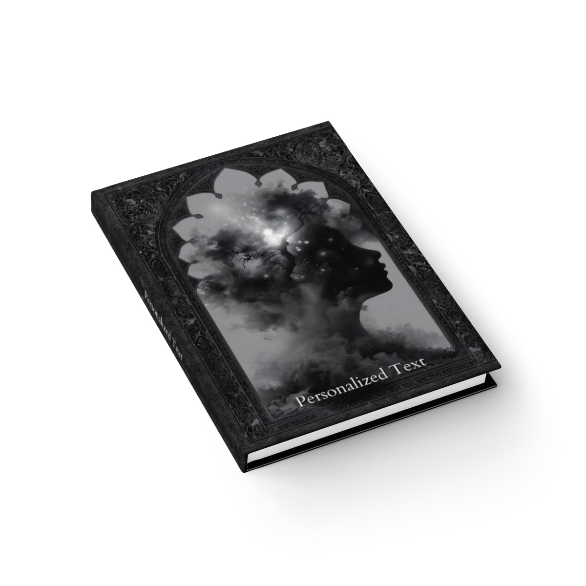 Celestial Dreamscape Journal - Mystical Silhouette Notebook with Personalized Text