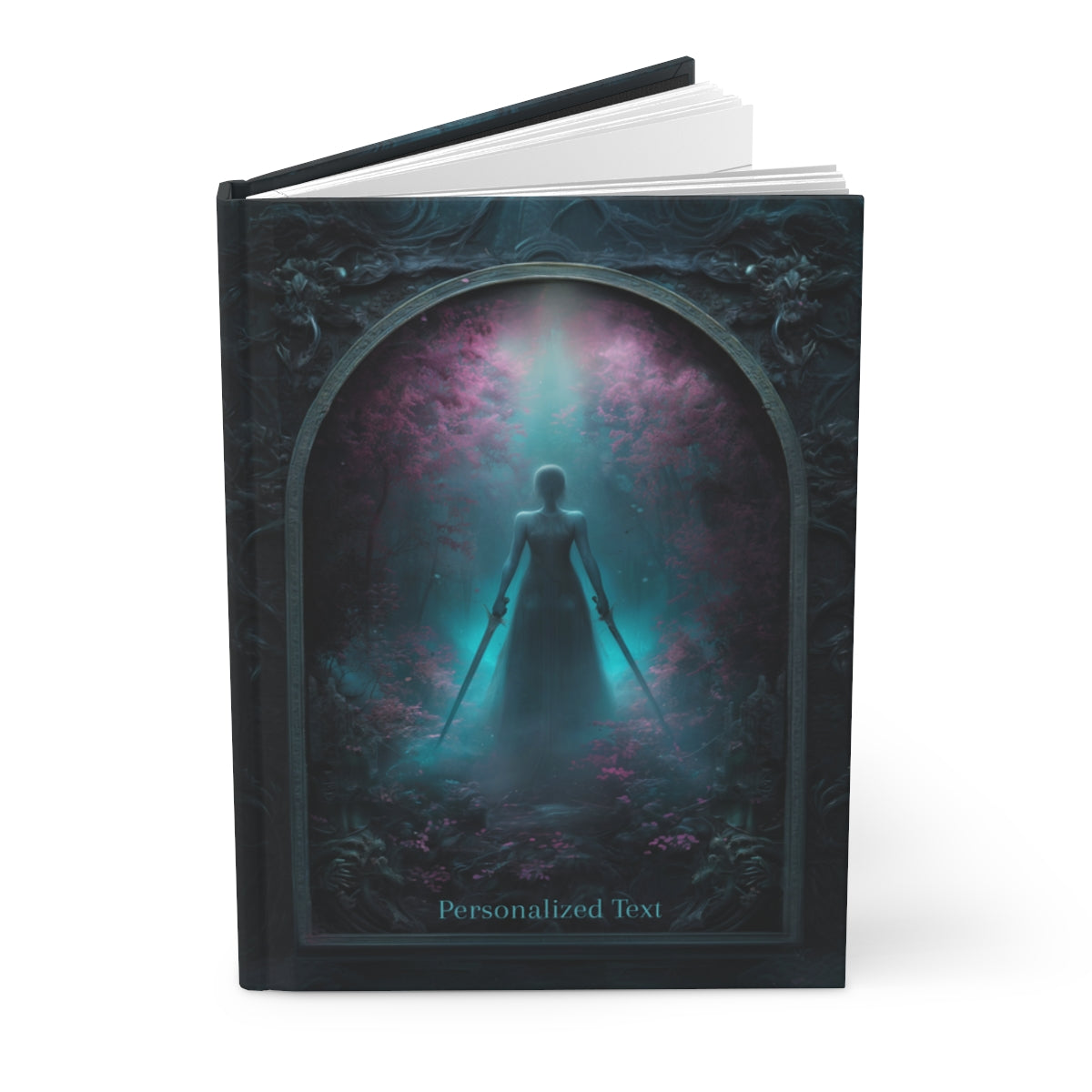 Mystic Warrior Notebook - Personalized Fantasy Journal with Dual Blades