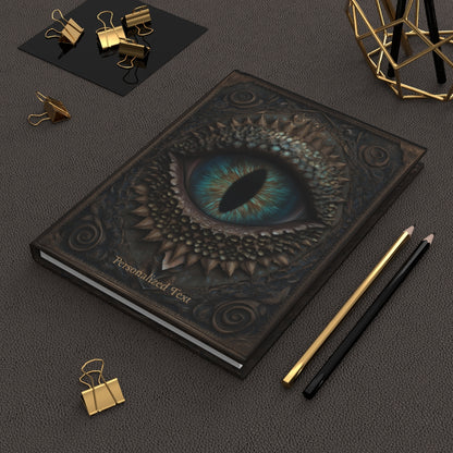 Personalized Dragon Eye Notebook - Fantasy Journal with Custom Text