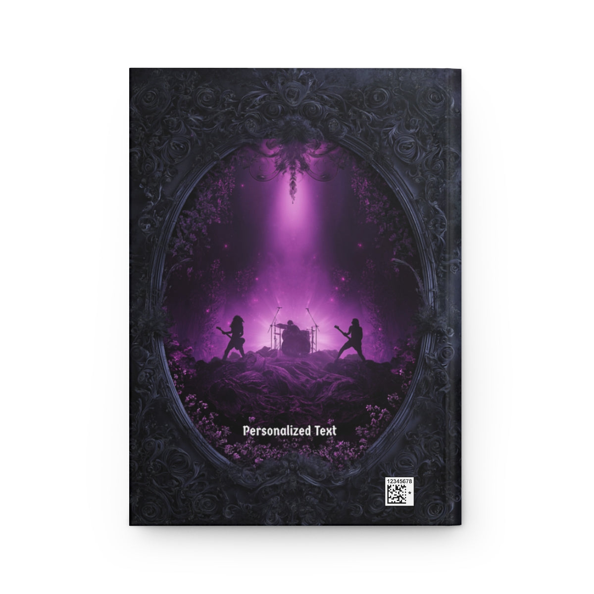 Personalized Gothic Rock Concert Notebook - Dark Stage Journal with Band Silhouette