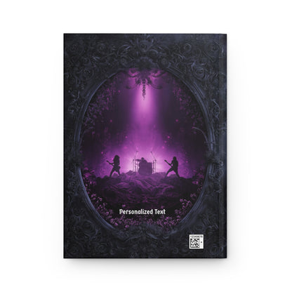 Personalized Gothic Rock Concert Notebook - Dark Stage Journal with Band Silhouette