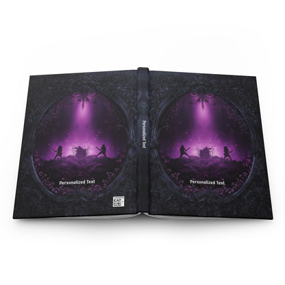 Personalized Gothic Rock Concert Notebook - Dark Stage Journal with Band Silhouette