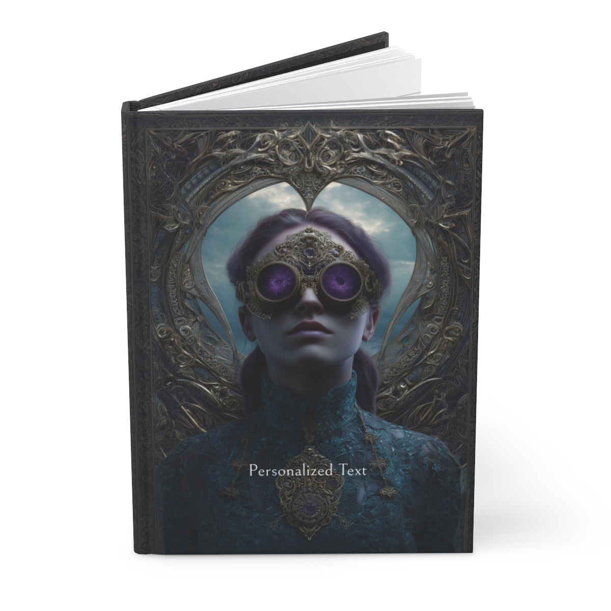 Personalized Steampunk Visionary Journal - Gothic Goggle Girl Notebook