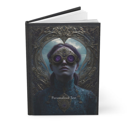 Personalized Steampunk Visionary Journal - Gothic Goggle Girl Notebook