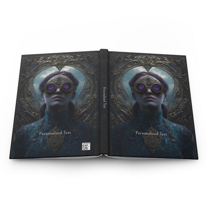 Personalized Steampunk Visionary Journal - Gothic Goggle Girl Notebook
