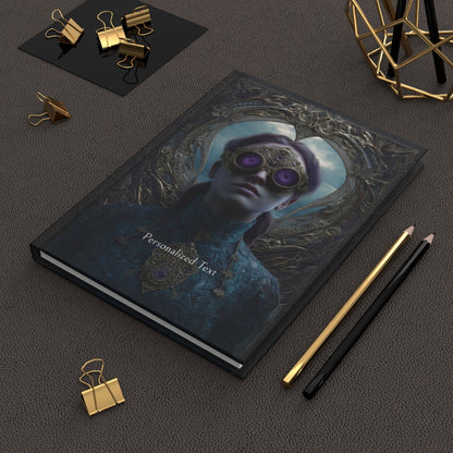 Personalized Steampunk Visionary Journal - Gothic Goggle Girl Notebook