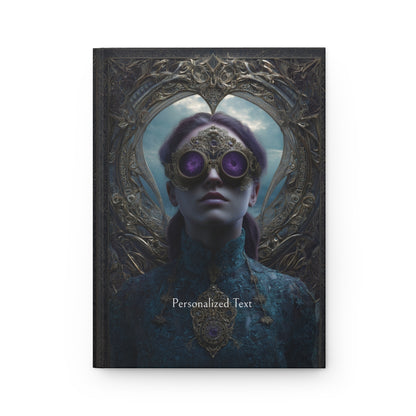 Personalized Steampunk Visionary Journal - Gothic Goggle Girl Notebook