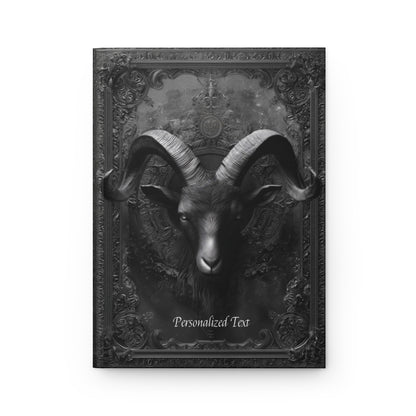 Gothic Ram Head Journal - Dark Aesthetic Personalized Notebook