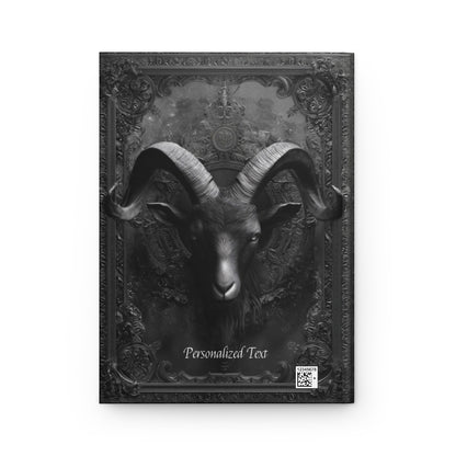 Gothic Ram Head Journal - Dark Aesthetic Personalized Notebook