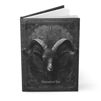 Gothic Ram Head Journal - Dark Aesthetic Personalized Notebook
