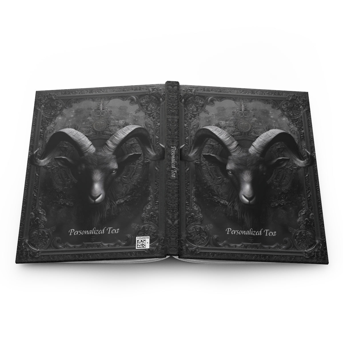 Gothic Ram Head Journal - Dark Aesthetic Personalized Notebook