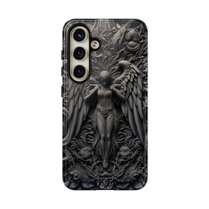 Grey Angel Phone Case – Gothic Marble Statue Design for iPhone, Samsung Galaxy, and Google Pixel Devices