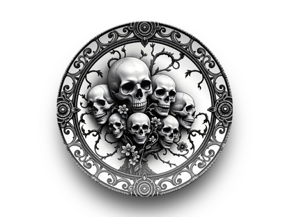 Gothic Skull Cluster Dinner Plate - Dark Victorian Skeleton Decor