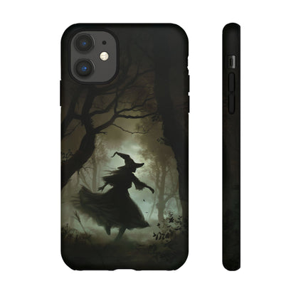 Spooky Witch Silhouette Phone Case - Halloween Dark Art Design for iPhone, Samsung Galaxy, and Google Pixel Devices