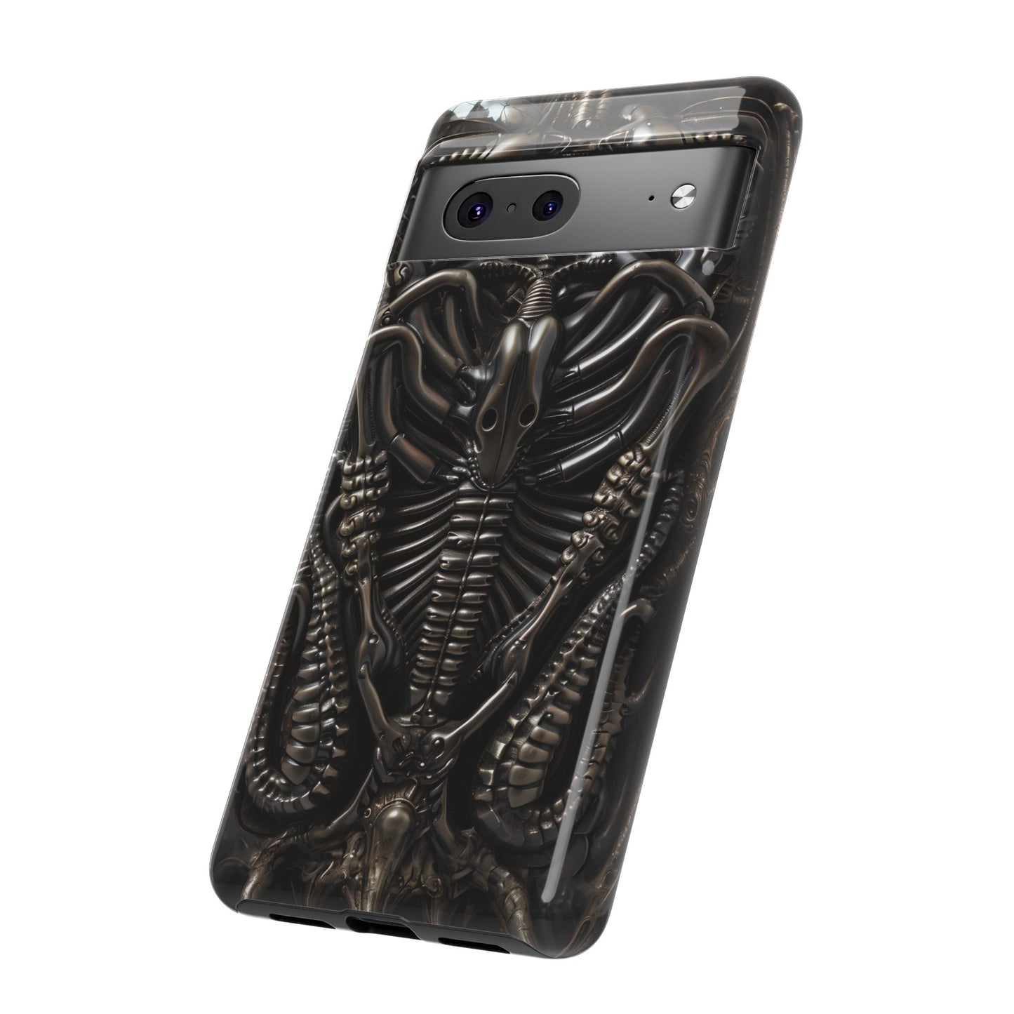 Biomechanical Nightmares Tough Phone Case – Alien Horror Design for iPhone and Samsung Galaxy Devices