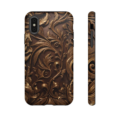 Elegant Bronze Phone Case – Victorian Floral Design for iPhone, Samsung Galaxy, and Google Pixel Devices