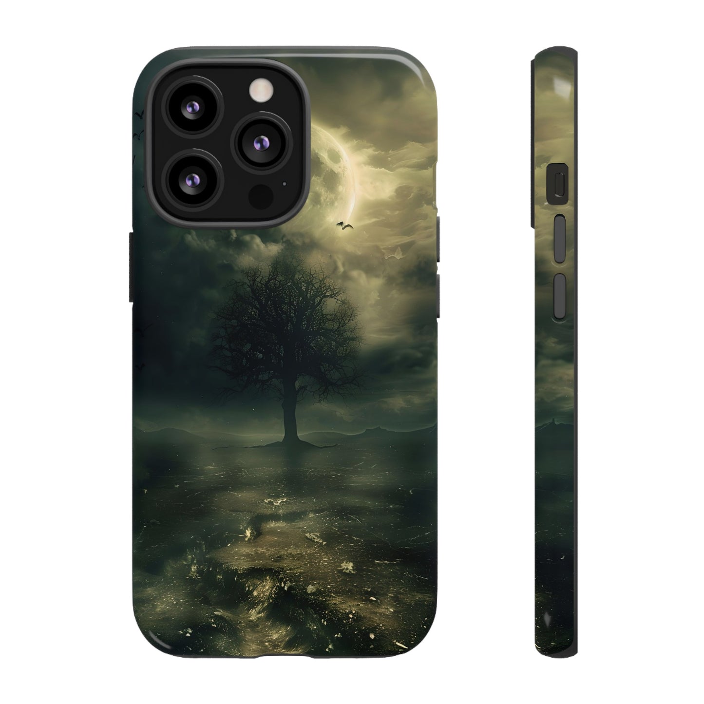 The Tree of Desolation Phone Case – Dark Fantasy Gothic Art with Full Moon for iPhone, Samsung Galaxy, and Google Pixel Devices