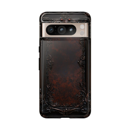 Gothic Ornate Leather-Inspired Phone Case - Dark Aesthetic Cover