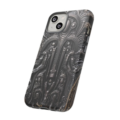 Biomechanical Horror Phone Case – Dark Sci-Fi Design for iPhone, Samsung Galaxy, Google Pixel Devices