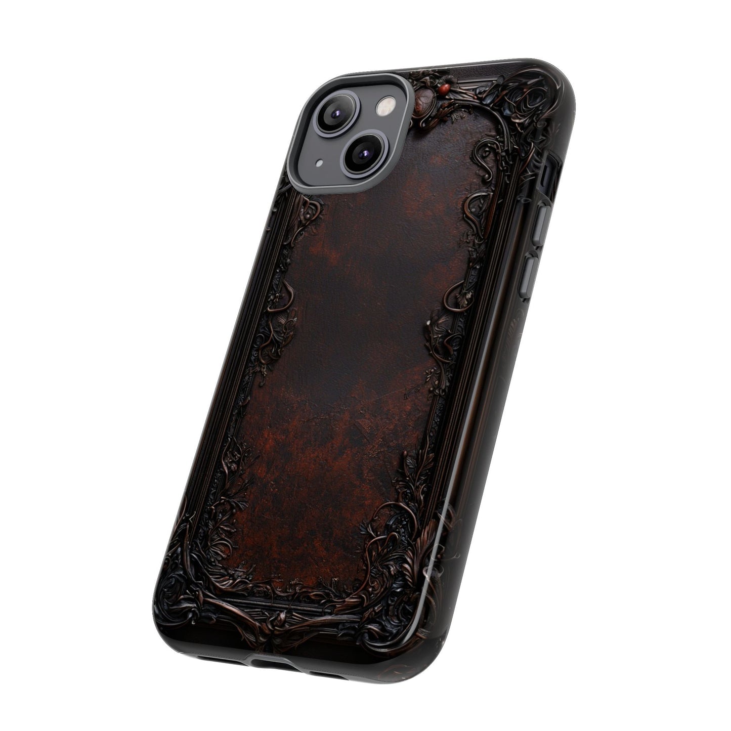 Gothic Ornate Leather-Inspired Phone Case - Dark Aesthetic Cover