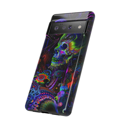 Psychedelic Skull Phone Case – Vibrant Pastel Design for iPhone, Samsung Galaxy, and Google Pixel Devices