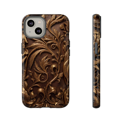 Elegant Bronze Phone Case – Victorian Floral Design for iPhone, Samsung Galaxy, and Google Pixel Devices