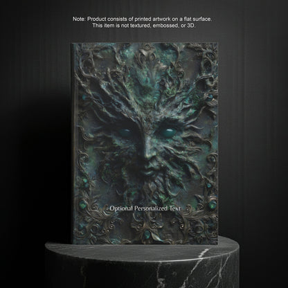 Eldritch Forest Spirit Journal - Gothic Green Man Notebook with Optional Personalized Text