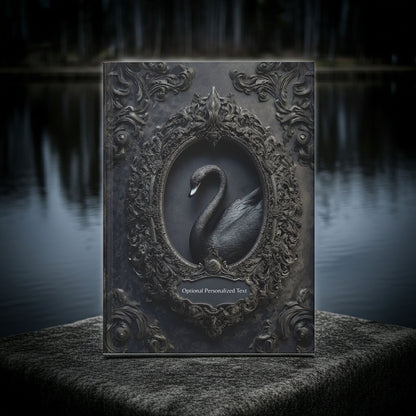 Black Swan Gothic Journal - Dark Elegance Notebook with Optional Personalized Text