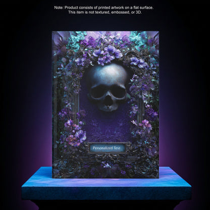 Gothic Skull & Violet Bloom Journal - Dark Floral Notebook with Optional Personalized Text