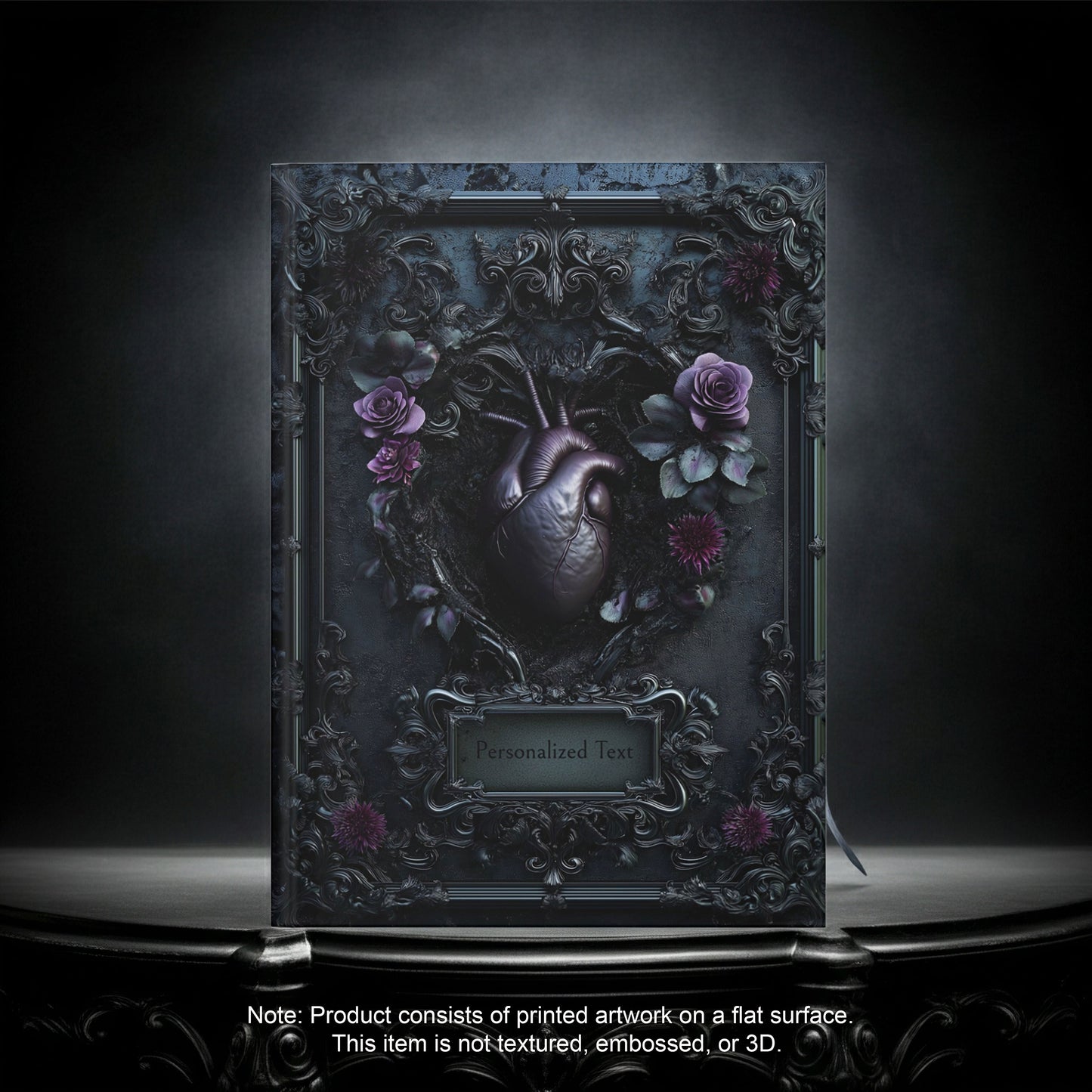 Gothic Heart & Roses Journal - Dark Anatomical Notebook with Optional Personalized Text
