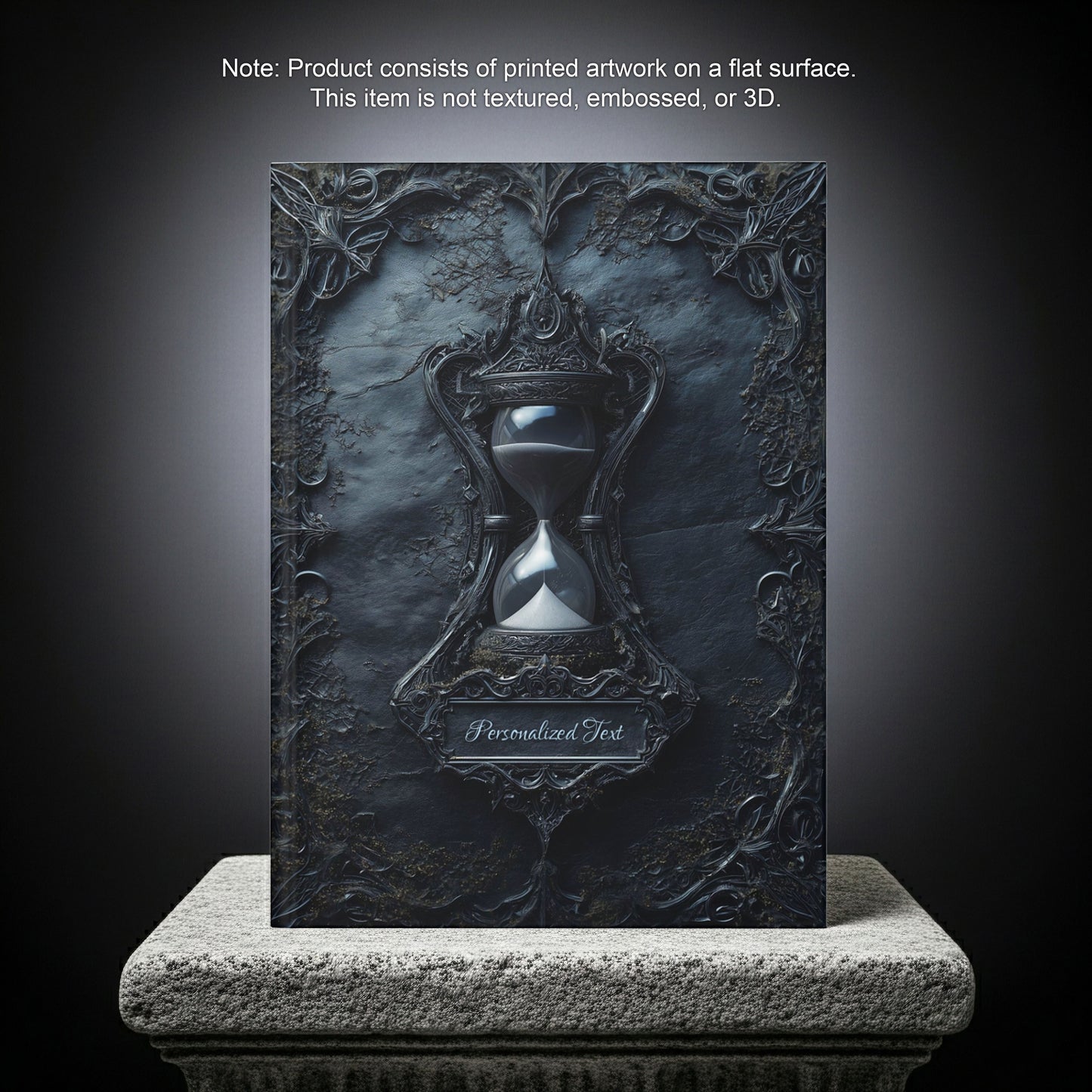 Gothic Hourglass Journal - Dark Timekeeper Notebook with Optional Personalized Text