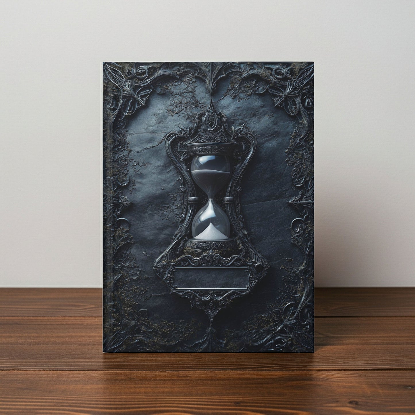 Gothic Hourglass Journal - Dark Timekeeper Notebook with Optional Personalized Text