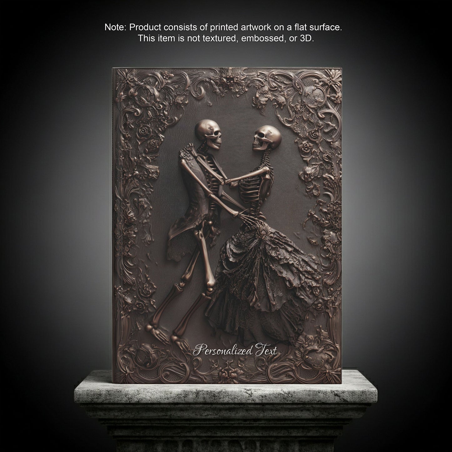 Eternal Dance of Bones Journal - Gothic Skeleton Couple Notebook with Optional Personalized Text