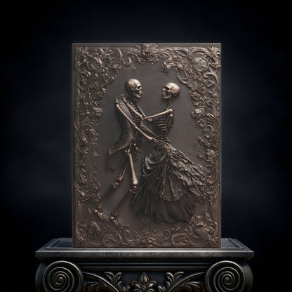 Eternal Dance of Bones Journal - Gothic Skeleton Couple Notebook with Optional Personalized Text