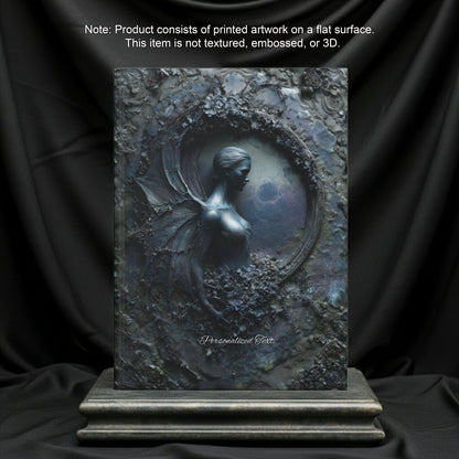 Dark Fairy Moon Journal – Gothic Celestial Fantasy Notebook with Optional Personalized Text