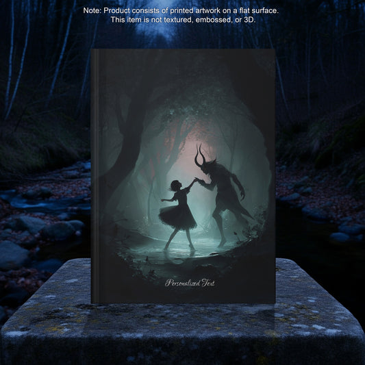 Dark Faun Forest Dance Journal – Gothic Fantasy Notebook with Optional Personalized Text