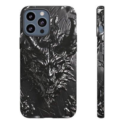 Silver Devil Phone Case – Gothic Demon Design for iPhone, Samsung Galaxy, and Google Pixel Devices